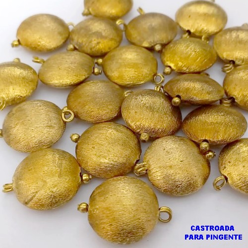 ACESSORIO NO BRUTO PRONTO PARA O BANHO(CX170) BOLA LIXADA PARA BRINCO OU PINGENTE CASTROADA TAMANHO 18MM (PESO 2.6GR - BRU25140
