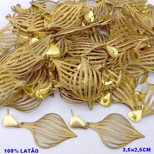 BRINCO NO BRUTO PRONTO PARA O BANHO(CX171)-BRINCO COM PINGENTE DE GOTA E BASE DE PINO EM FORMATO DE GOTA(PESO 2.8GR ) BRU25149