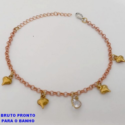 PULSEIRAS NO BRUTO PRONTO PARA O BANHO(171)- PULSEIRAS SIMPLES E DELICADA - TAMANHO 17CM+EXTENSOR -( PESO 2,9GR - BRU25182