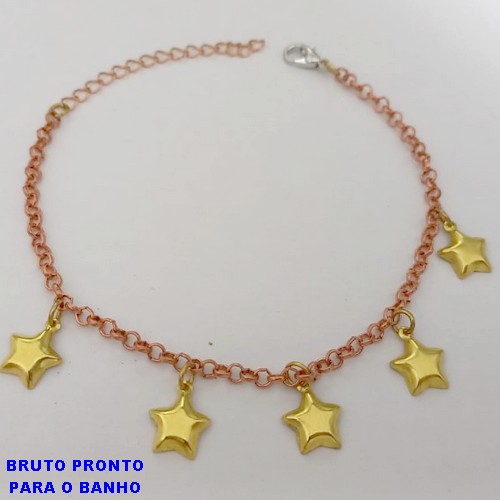 PULSEIRAS NO BRUTO PRONTO PARA O BANHO(171)- PULSEIRAS SIMPLES E DELICADA - TAMANHO 17CM+EXTENSOR -( PESO 3.1GR - BRU25184