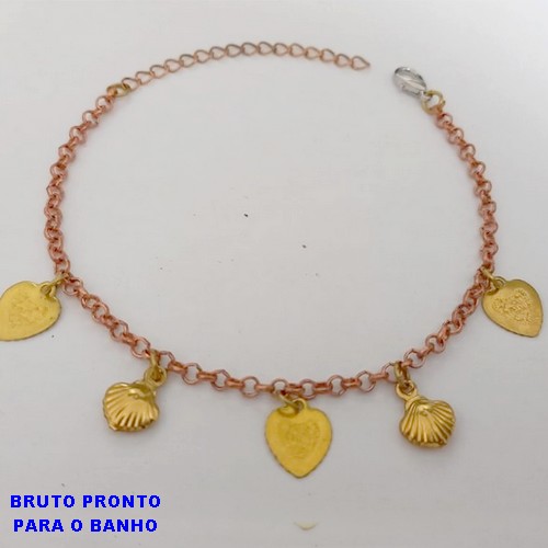 PULSEIRAS NO BRUTO PRONTO PARA O BANHO(171)- PULSEIRAS SIMPLES E DELICADA - TAMANHO 17CM+EXTENSOR -( PESO 3.1GR - BRU25185