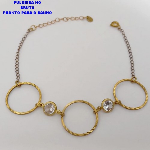 PULSEIRA NO BRUTO PRONTO PARA O BANHO(CX172)PULSEIRA SIMPLES E DELICADA /TAMANHO 18CM 100% LATÃO (PESO 2.7GR - BRU25196