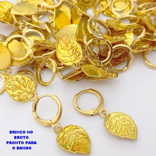 BRINCO NO BRUTO PRONTO PARA O BANHO(CX172)BRINCO ARGOLINHA DE PRESSÃO 100% LATÃO (PESO 1.4GR - BRU25198