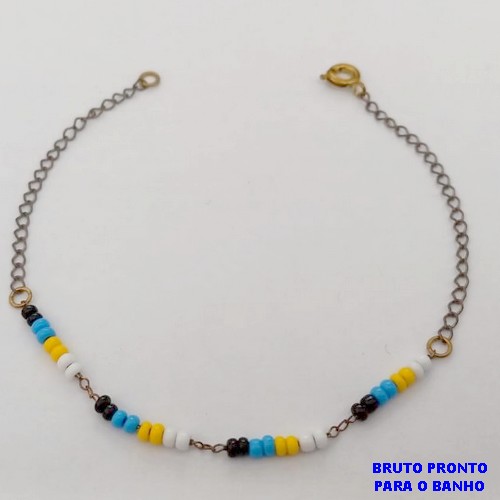 PULSEIRA NO BRUTO PRONTO PARA O BANHO(173)-PULSEIRA SIMPLES E DELICADA 18CM - / PESO 1.2GR - BRU25272