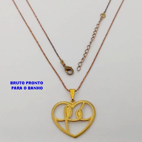 GARGANTILHA NO BRUTO PRONTO PARA O BANHO(174)-GARGANTILHA COM CORRENTE L11 COM FECHO LAGOSTA (TAMANHO 45CM+EXTENSOR)( PINGENTE DE 2.2MM)/ PESO 1.7GR - BRU25282