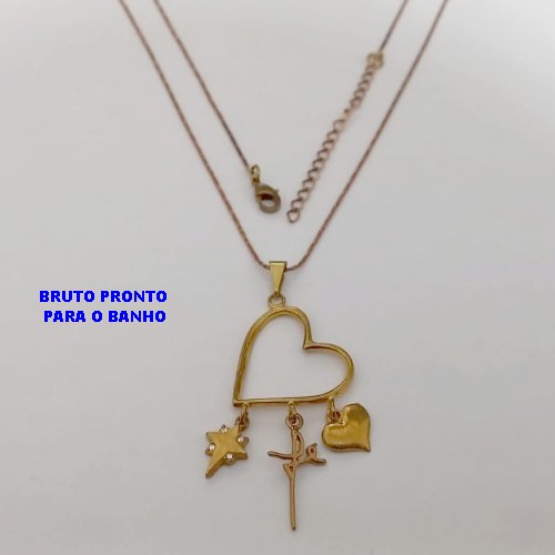 GARGANTILHA NO BRUTO PRONTO PARA O BANHO(174)-GARGANTILHA COM CORRENTE L11 COM FECHO LAGOSTA (TAMANHO 45CM+EXTENSOR)( PINGENTE FILTRO DOS SONHOS ALTA FUSÃO / PESO 3.5GR - BRU25291