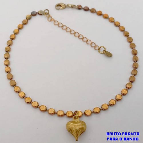 PULSEIRA NO BRUTO PRONTO PARA O BANHO(CX174) PULSEIRA SIMPLES E DELICADA / PESO TOTAL 4.3GR / TAMANHO 18CM+EXTENSOR / BRU25307