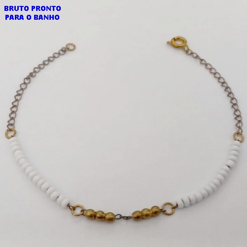 PULSEIRA NO BRUTO PRONTO PARA O BANHO(CX174) PULSEIRA SIMPLES E DELICADA / PESO TOTAL 1.5GR / TAMANHO 18CM / BRU25315