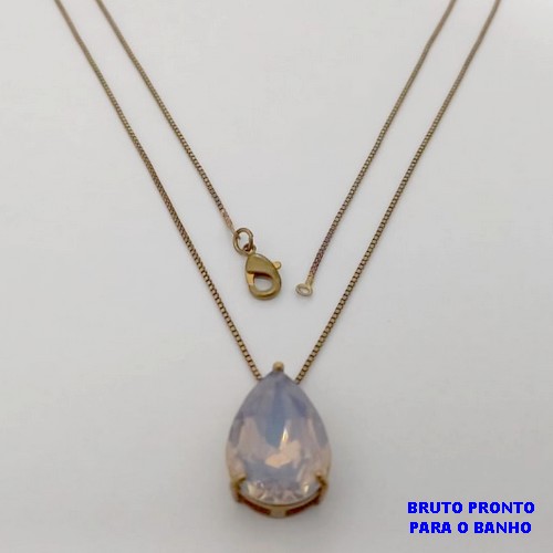 GARGANTILHA NO BRUTO PRONTO PARA O BANHO(CX175) GARGANTILHA COM CORRENTE VENEZIANA DE 45CM E PINGENTE COM BASE EM ALTA FUSÃO DE 20X13MM / PESO TOTAL 3.6GR / BRU25330