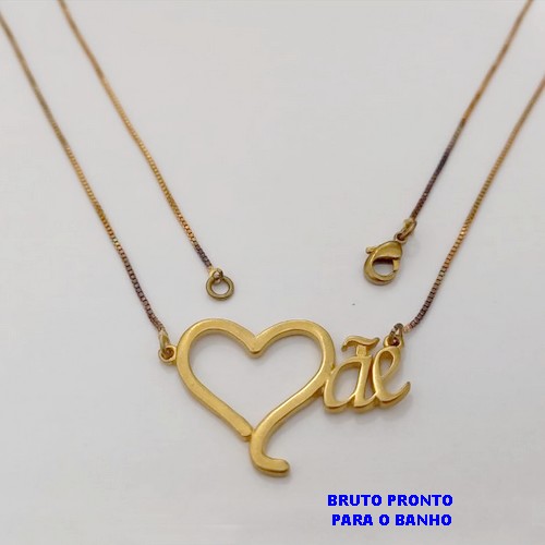 GARGANTILHA NO BRUTO PRONTO PARA O BANHO(CX175) GARGANTILHA COM CORRENTE VENEZIANA DE 45CM/ PINGENTE MÃE 3CM / PEÇA EM ALTA FUSÃO / PESO TOTAL 3.9GR / BRU25344