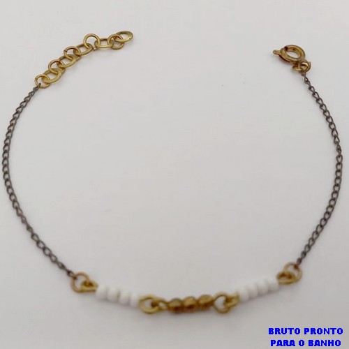 PULSEIRA NO BRUTO PRONTO PARA O BANHO(CX176) PULSEIRA SIMPLES E DELICADA 18CM / PESO 1,4GR / BRU25381