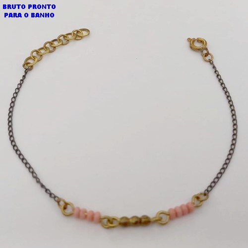PULSEIRA NO BRUTO PRONTO PARA O BANHO(CX176) PULSEIRA SIMPLES E DELICADA 18CM / PESO 1,4GR / BRU25382