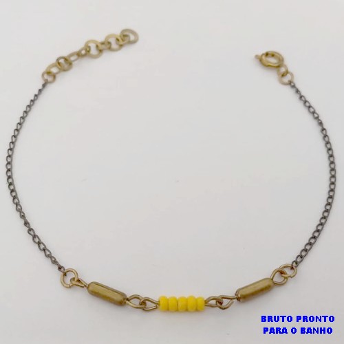 PULSEIRA NO BRUTO PRONTO PARA O BANHO(CX176) PULSEIRA SIMPLES E DELICADA 18CM / PESO 1,4GR / BRU25384