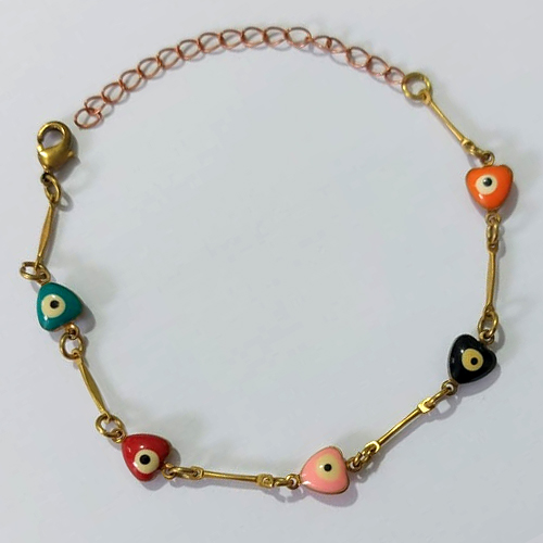 PULSEIRA NO BRUTO PRONTO PARA O BANHO - (CX.57) PULSEIRA COM OLHOS GREGOS 14CM / PESO 3,6GR / BRU25510
