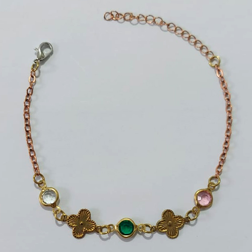 PULSEIRA NO BRUTO PRONTO PARA O BANHO - PULSEIRA COM VAN CLEEF COM PEDRA CRISTAL 17CM / PESO 2,2GR / BRU25521