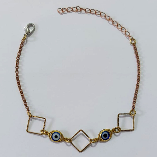 PULSEIRA NO BRUTO PRONTO PARA O BANHO - PULSEIRA COM OLHOS GREGOS 17CM / PESO 2,2GR / BRU25525