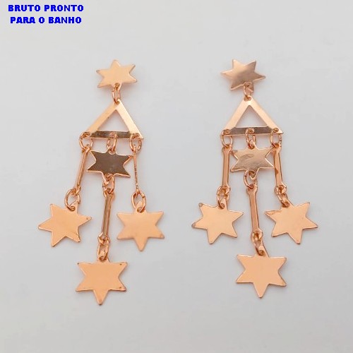 BRINCO NO BRUTO PRONTO PARA BANHO BRINCO(CX177)BRINCO ARTICULADO TODO EM ESTRELAS 5X2CM PESO TOTAL 3,2GR (LATÃO) BRU25405