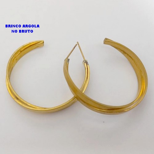 BRINCO NO BRUTO PRONTO PARA BANHO BRINCO(CX177)BRINCO DE ARGOLA (100% LATÃO) 3,5CM - LARGURA 3.5MM - PESO TOTAL 9.6GR - BRU25409