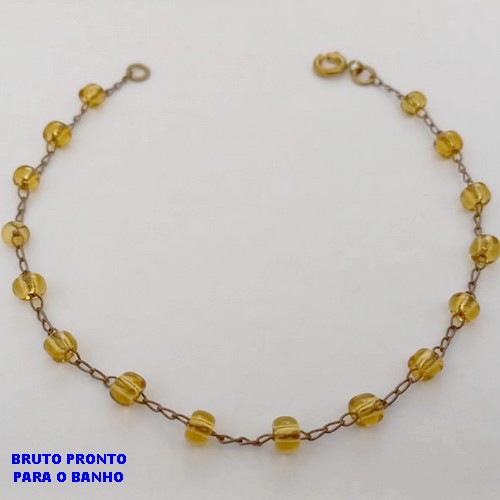 PULSEIRA NO BRUTO PRONTO PARA BANHO (CX177) (100% LATÃO) - PULSEIRA TADA COM CRISTAIS -TAMANHO 18CM - PESO TOTAL 1.8GR - BRU25423