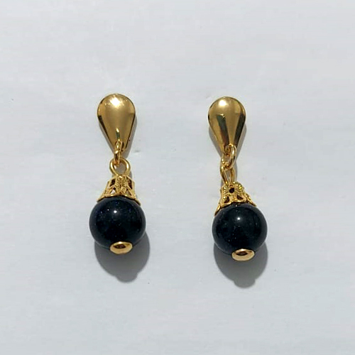 BRINCO FOLHEADO A OURO - BANHADO COM 5 MILÉSIMOS + VERNIZ DIAMOND - BRINCO DE PINO BASE GOTA E PINGENTE EM ACRÍLICO 25MM - OURO1310