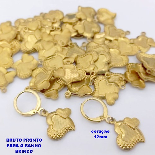 BRINCO NO BRUTO PRONTO PARA O BANHO(CX178) - BRINCO COM PINGENTE SIMPLES E DELICADO- PESO TOTAL 2.4GR - BRU25471