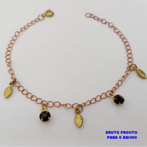 PULSEIRA NO BRUTO PRONTO PARA O BANHO(CX178) -PULSEIRA SIMPLES E DELICADA DE 18CM- PESO TOTAL 1.8GR - BRU25497