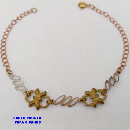PULSEIRA NO BRUTO PRONTO PARA O BANHO(CX178) -PULSEIRA SIMPLES E DELICADA DE 18CM- PESO TOTAL 1.8GR - BRU25498