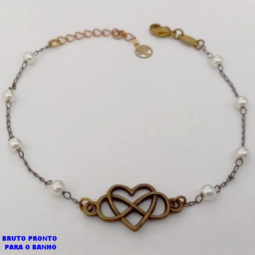 PULSEIRA NO BRUTO PRONTO PARA O BANHO(CX178) -PULSEIRA SIMPLES E DELICADA DE 18CM- PESO TOTAL 1.8GR - BRU25530