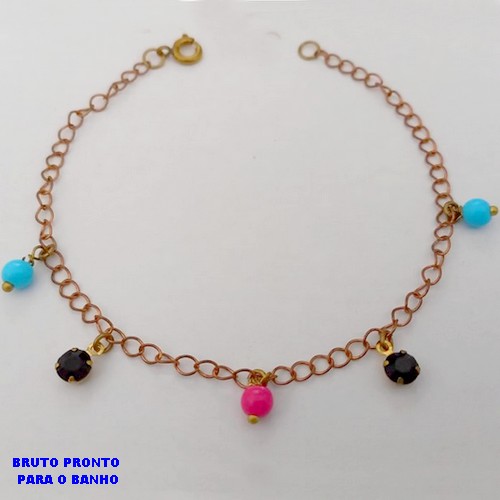 PULSEIRA NO BRUTO PRONTO PARA O BANHO(CX178) -PULSEIRA SIMPLES E DELICADA DE 18CM- PESO TOTAL 1.8GR - BRU25531
