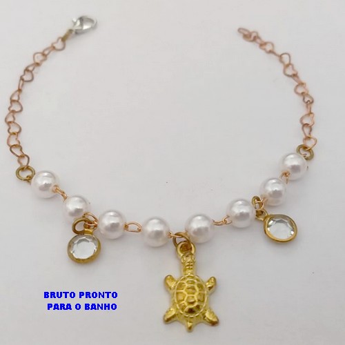 PULSEIRA NO BRUTO PRONTO PARA O BANHO(CX178) -PULSEIRA SIMPLES E DELICADA DE 18CM- PESO TOTAL 1.8GR - BRU25532
