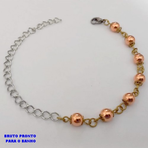PULSEIRA NO BRUTO PRONTO PARA O BANHO(CX178) -PULSEIRA SIMPLES E DELICADA DE 18CM- PESO TOTAL 3.3GR - BRU25540