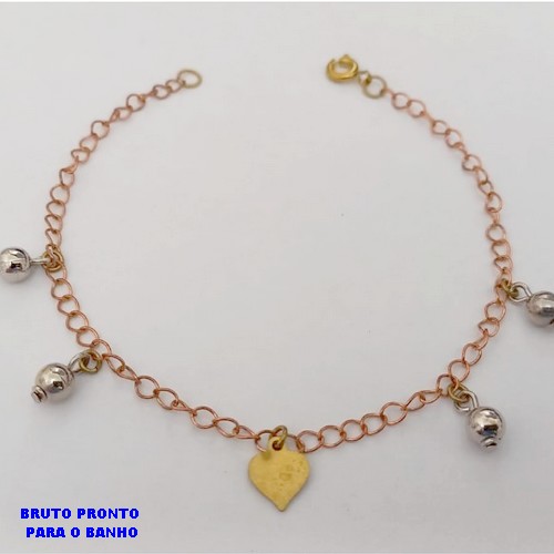 PULSEIRA NO BRUTO PRONTO PARA O BANHO(CX178) -PULSEIRA SIMPLES E DELICADA DE 18CM- PESO TOTAL 2.6GR - BRU25541