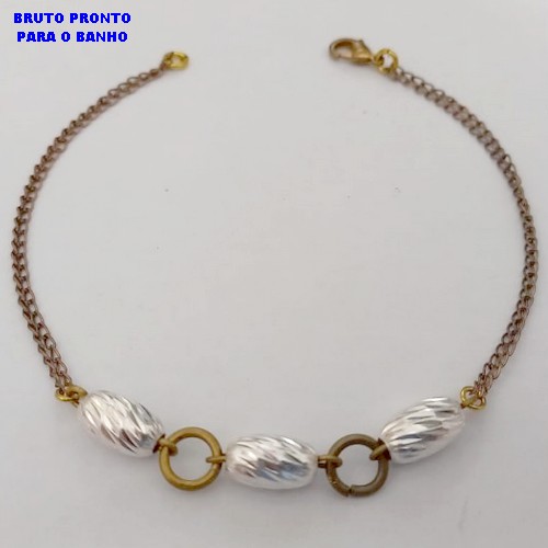 PULSEIRA NO BRUTO PRONTO PARA O BANHO - PULSEIRA SIMPLES E DELICADA- TAMANHO 18CM - PESO:3.1GR - BRU25556