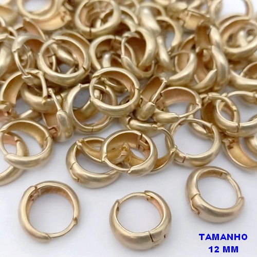 BRINCO NO BRUTO PRONTO PARA O BANHO(dm-84s)(CX180)BRINCO DE AROLINHA DE PRESSÃO (TRANQUETA) TAMANHO DE 12MM - PESO 1.6GR - BRU25586