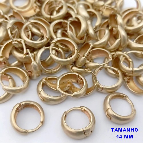 BRINCO NO BRUTO PRONTO PARA O BANHO(dm-85s)(CX180)BRINCO DE AROLINHA DE PRESSÃO (TRANQUETA) TAMANHO DE 14MM - PESO 1.9GR - BRU25587
