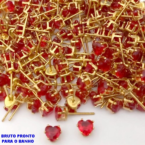 BRINCO NO BRUTO PRONTO PARA O BANHO(pote)- BRINCO DE PINO COM PEDRA DE ZIRCONIA DE 6MM QUADRADA - TAMANHO 6MM - PESO TOTAL 0,6GR - BRU25614