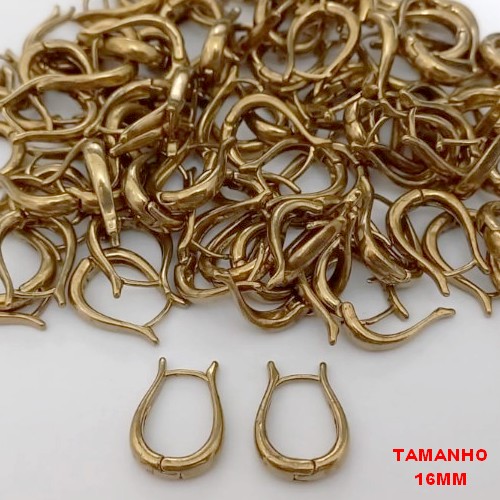 BRINCO NO BRUTO PRONTO PARA O BANHO(CX181)- BRINCO ARGOLINHA DE PRESSÃO (TRANQUETA) - TAMANHO: 16MM - PESO TOTAL 1.9GR - BRU25639