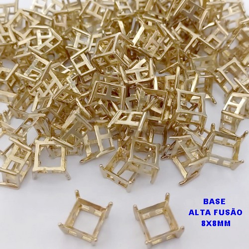 ACESSORIO BASE NO BRUTO ALTA FUSÃO - (CX182) BASE QUADRADA TAMANHO 8X8MM (ALTA FUSÃO) (VENDIDA POR UNIDADE ) - PESO 0,05GR - BRU25648