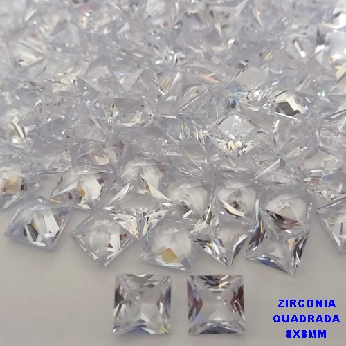 ACESSÓRIO NO BRUTO PRONTO PARA BANHO - ZIRCÔNIA 8X8MM - PESO: 0,06GR - (VALOR UNITÁRIO) - BRU25649