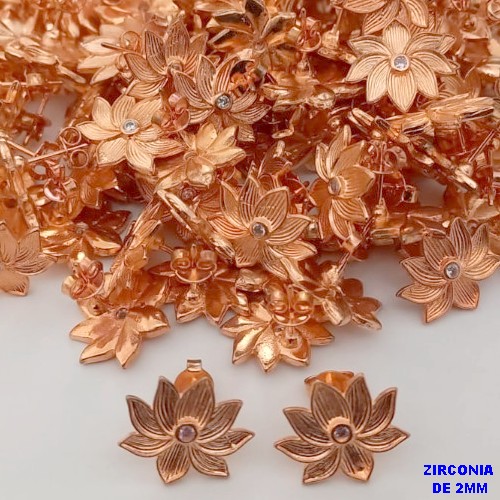 BRINCO NO BRUTO PRONTO PARA O BANHO(CX182) - (CRIS) BRINCO DE PINO 14MM(ZIRCONIA DE 2MM CRISTAL) - PESO TOTAL 2.2gr - BRU25673