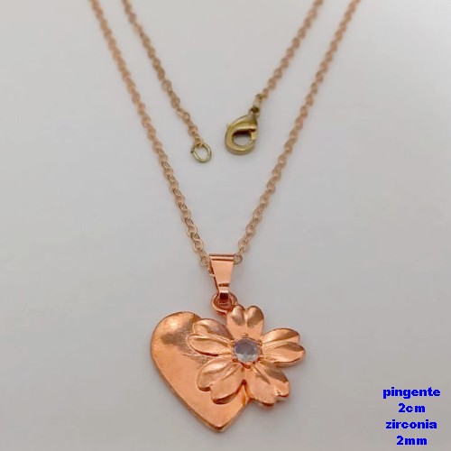 GARGANTILHA NO BRUTO PRONTO PARA O BANHO(CX183)-(CRIS) COM CORRENTE CADEADINHO DE 45CM COM FECHO LAGOSTA(PINGENTE 2CM COM PEDRA ZIRCONIA DE 2MM) - PESO TOTAL 2.9GR - BRU25682