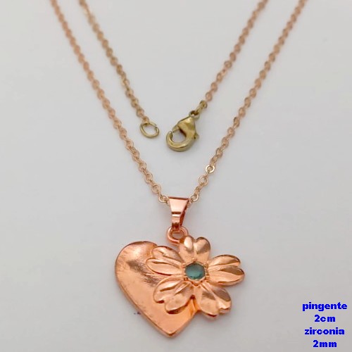 GARGANTILHA NO BRUTO PRONTO PARA O BANHO(CX183)-(CRIS) COM CORRENTE CADEADINHO DE 45CM COM FECHO LAGOSTA(PINGENTE 2CM COM PEDRA ZIRCONIA DE 2MM) - PESO TOTAL 2.9GR - BRU25683