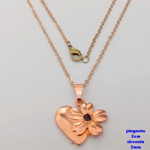 GARGANTILHA NO BRUTO PRONTO PARA O BANHO(CX183)-(CRIS) COM CORRENTE CADEADINHO DE 45CM COM FECHO LAGOSTA(PINGENTE 2CM COM PEDRA ZIRCONIA DE 2MM) - PESO TOTAL 2.9GR - BRU25685