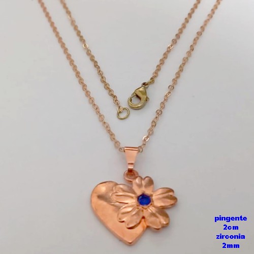 GARGANTILHA NO BRUTO PRONTO PARA O BANHO(CX183)-(CRIS) COM CORRENTE CADEADINHO DE 45CM COM FECHO LAGOSTA(PINGENTE 2CM COM PEDRA ZIRCONIA DE 2MM) - PESO TOTAL 2.9GR - BRU25686