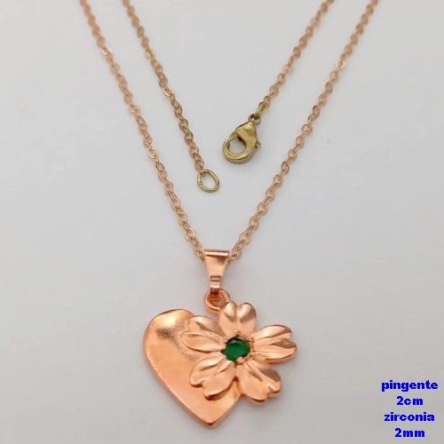GARGANTILHA NO BRUTO PRONTO PARA O BANHO(CX183)-(CRIS) COM CORRENTE CADEADINHO DE 45CM COM FECHO LAGOSTA(PINGENTE 2CM COM PEDRA ZIRCONIA DE 2MM) - PESO TOTAL 2.9GR - BRU25687