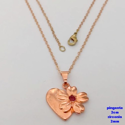 GARGANTILHA NO BRUTO PRONTO PARA O BANHO(CX183)-(CRIS) COM CORRENTE CADEADINHO DE 45CM COM FECHO LAGOSTA(PINGENTE 2CM COM PEDRA ZIRCONIA DE 2MM) - PESO TOTAL 2.9GR - BRU25688