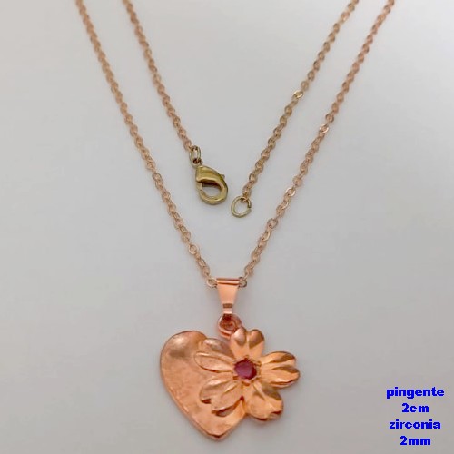 GARGANTILHA NO BRUTO PRONTO PARA O BANHO(CX183)-(CRIS) COM CORRENTE CADEADINHO DE 45CM COM FECHO LAGOSTA(PINGENTE 2CM COM PEDRA ZIRCONIA DE 2MM) - PESO TOTAL 2.9GR - BRU25689