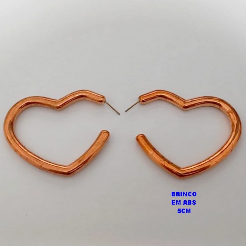 BRINCO NO BRUTO PRONTO PARA O BANHO(CX184) - ARGOLA DE ARGOLA FORMATO DE CORAÇÃO(ABS) TAMANHO 5CM - PESO TOTAL 5.7GR - BRU25401