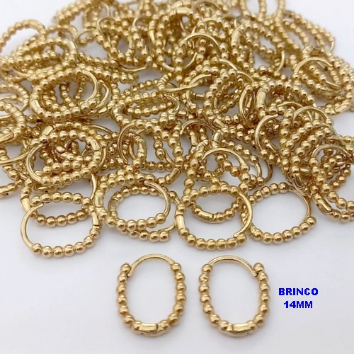 BRINCO NO BRUTO PRONTO PARA O BANHO(CX184)- BRINCO ARGOLINHA DE PRESSÃO(TRANQUETA)TAMANHO 14MM- PESO TOTAL 1.6GR - BRU25731