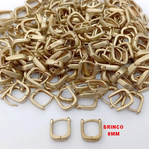 BRINCO NO BRUTO PRONTO PARA O BANHO(CX184)- BRINCO ARGOLINHA DE PRESSÃO(TRANQUETA)- TAMANHO 8MM / PESO TOTAL 1GR - BRU25733